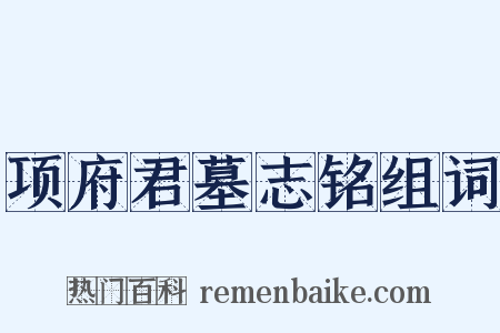 项府君墓志铭组词是什么意思的图片